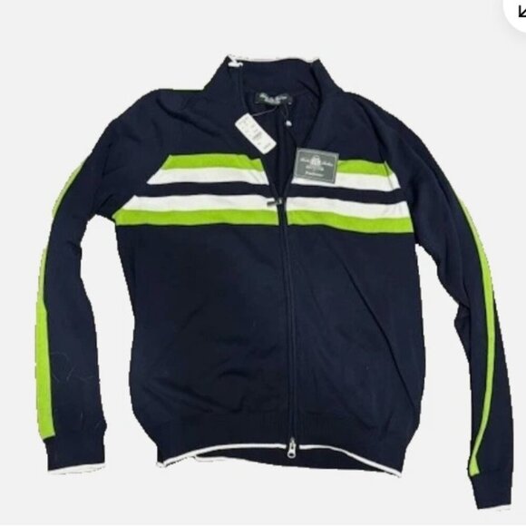 Brooks Brothers ProSport Men’s Large Golf Jacket Navy Green Zip Up - Picture 1 of 5